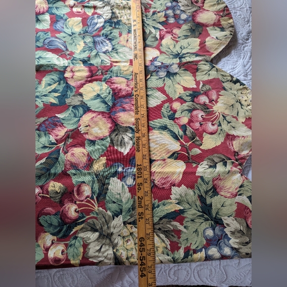 Custom valance/curtain fold over style floral fruit - Picture 4 of 6